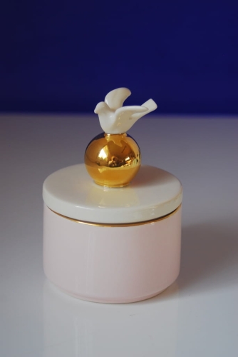 Puzderko Z Ptaszkiem Różowy Spód