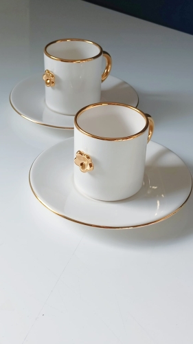 Filiżanka Mokka  Kwiatek Biel 