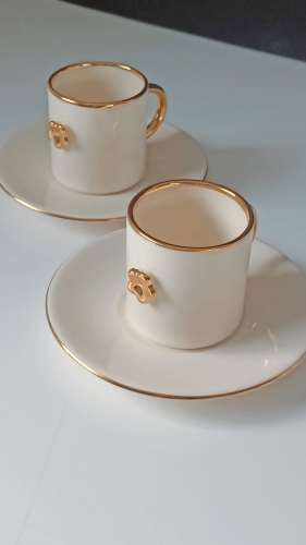 Filiżanka Mocca Kwiatek Ecru